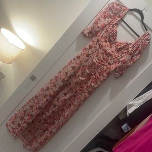 For love and lemons dress floral maxi, high slit, Super cute underwire bustier
